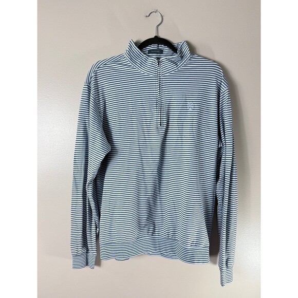Turtleson Stripe Quarter-Zip Pullover Men's Large - Picture 2 of 9